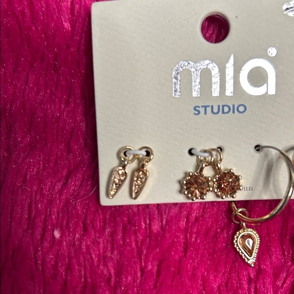 Mia Studio Gold and Pink Earring Set - Picture 3 of 4